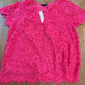J. crew lace magenta top. Color of the season! Never worn!